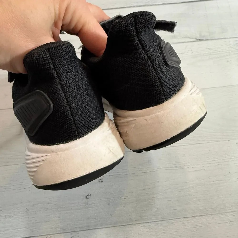 Adidas kids black and white 3 stripe sneaker little kids‎ 13